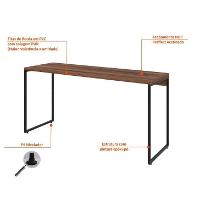 Conjunto de Mesa Studio Nogal 150 cm com Cadeira de Escritório Secretária Giratória Light Preta - 5