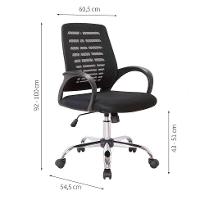 Conjunto de Mesa Kuadra Nogal 150 cm com Cadeira de Escritório Secretária Giratória Light Preta - 3