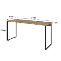 Conjunto de Mesa Studio Carvalho 150 cm com Cadeira de Escritório Secretária Giratória Light Preta