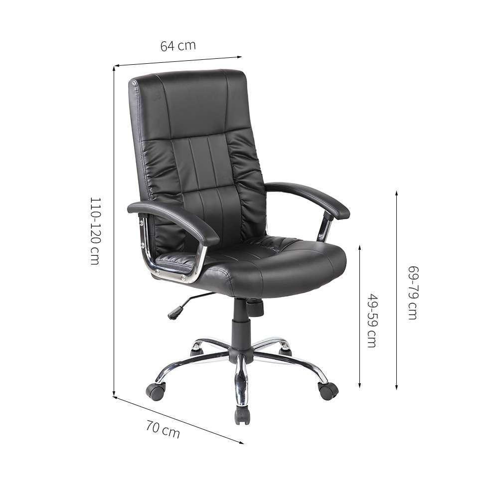 Conjunto de Mesa Marselha Branca com Cadeira de Escritório Presidente Giratória com Relax Office Plus Preta - 2