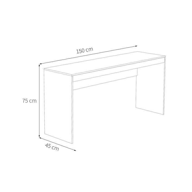 Conjunto de Mesa Marselha Branca com Cadeira de Escritório Presidente Giratória com Relax Office Plus Preta - 3