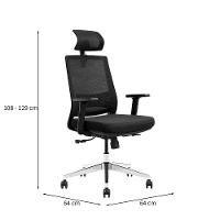 Cadeira de Escritório Presidente Giratória NR17 Unik Preta - 3