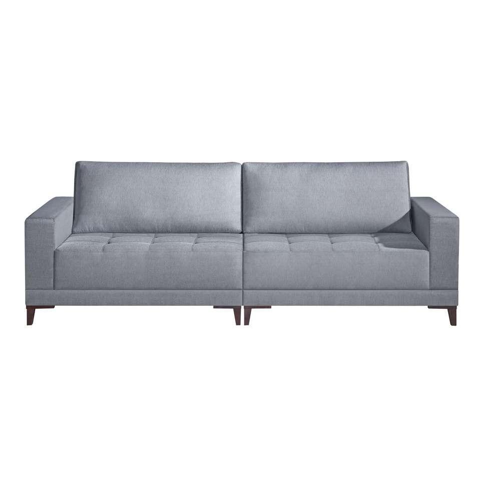 Sofá Plus Volga 4 Lugares Linho Cinza 280 cm - 1