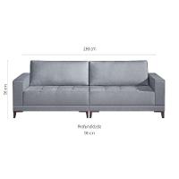 Sofá Plus Volga 4 Lugares Linho Cinza 280 cm - 2