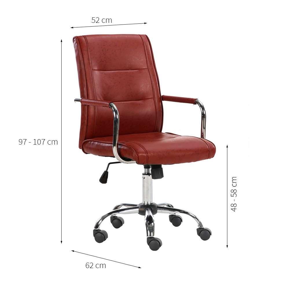 Cadeira de Escritório Secretária Giratória Londres Marrom - 2