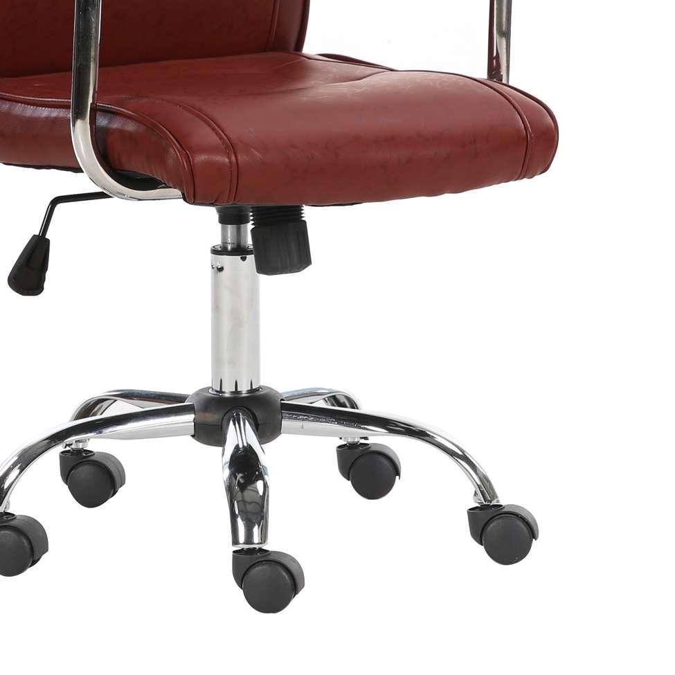 Cadeira de Escritório Secretária Giratória Londres Marrom - 7