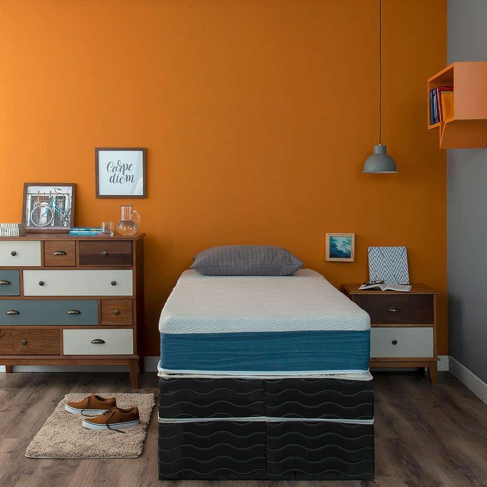 Colchão Solteiro Mola Ensacada Guldi Macio (25x88x188) Azul e Branco - 6