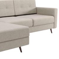 Sofá 3 Lugares Living com Chaise Esquerdo Pé Palito Linho Cotton Cru - 7