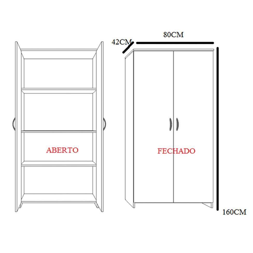 Armário de Escritório New City 2 PT Cinza 160 cm - 3