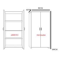 Armário de Escritório New City 2 PT Cinza 160 cm - 3