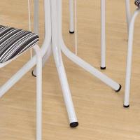 Conjunto de Mesa com 4 Cadeiras Thais Branco, Listrado Branco e Preto - 3
