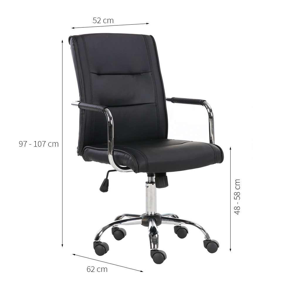 Cadeira de Escritório Secretária Giratória Londres Preta - 2