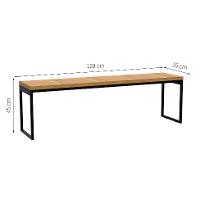 Banco de Jantar 2 Lugares Stanford Amêndoa e Preto 120 cm - 2