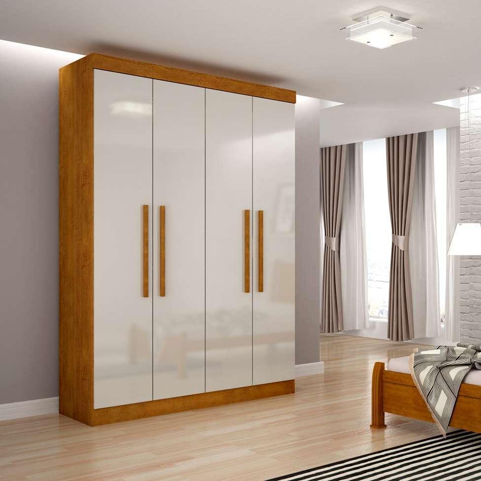 Guarda-Roupa Solteiro Malibu 4 PT Imbuia e Off White - 2