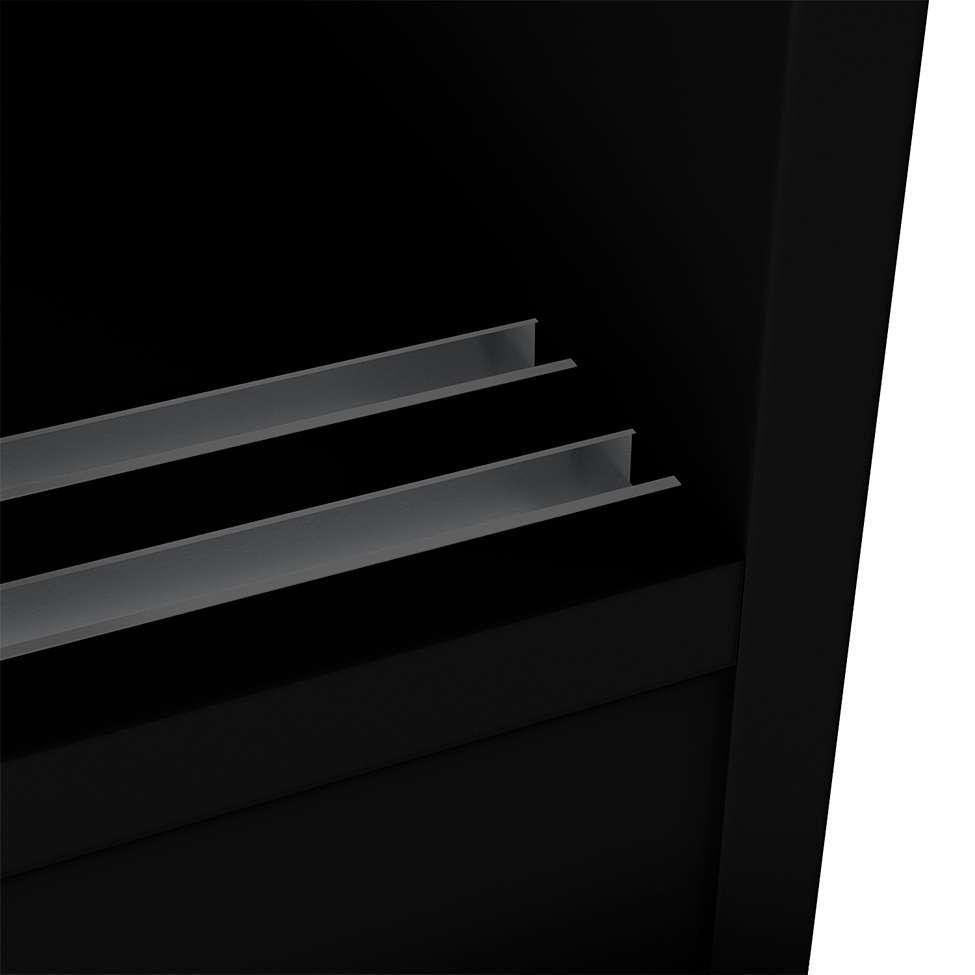 Guarda-Roupa Casal com Espelho Paris 3 PT 2 GV Preto - 5