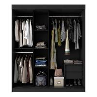 Guarda-Roupa Casal com Espelho Paris 3 PT 2 GV Preto