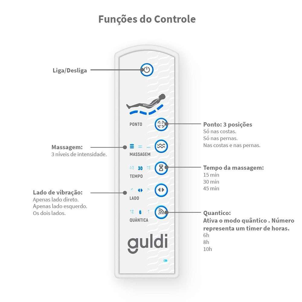 Colchão Casal Guldi Comfort com Massageador Quântico Molas Ensacadas (30x138x188) Branco e Bege - 4