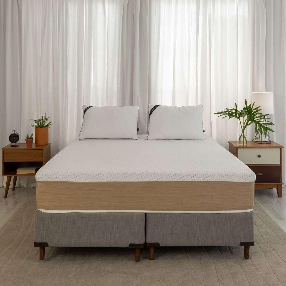 Colchão Casal Guldi Comfort com Massageador Quântico Molas Ensacadas (30x138x188) Branco e Bege - 6