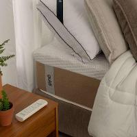 Colchão Solteirão Guldi Comfort com Massageador Quântico Molas Ensacadas (30x96x203) Branco e Bege - 1