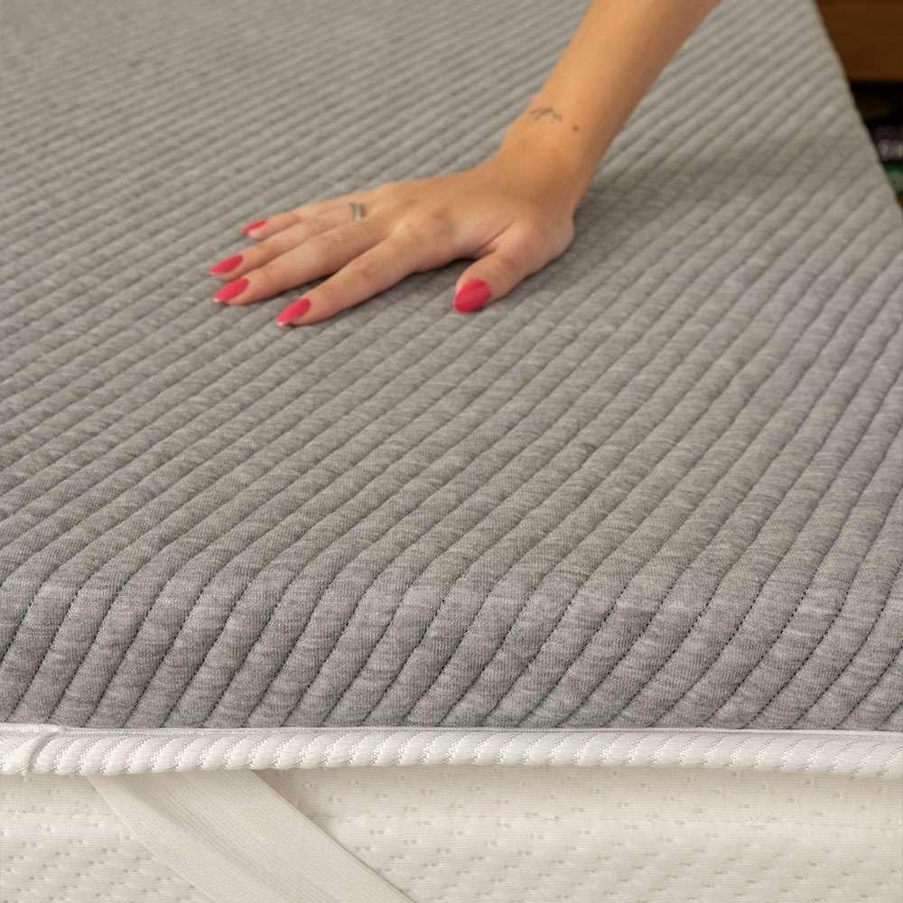 Pillow Top Casal Guldi Dream com Espuma D50 Viscoelástica com Alça (5x138x188) Branco e Cinza - 5