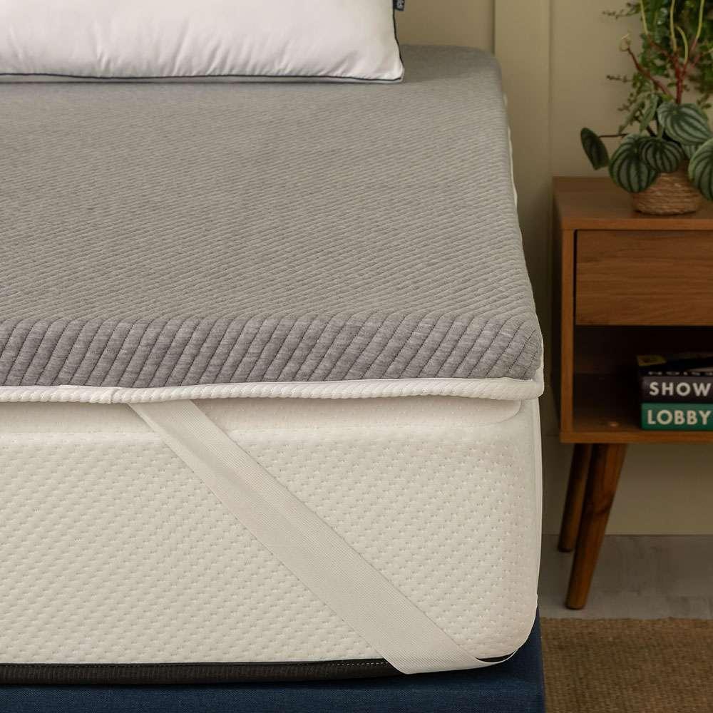 Pillow Top Viúva Guldi Dream com Espuma D50 Viscoelástica com Alça (5x128x188) Branco e Cinza - 6