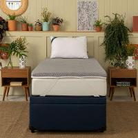 Pillow Top Solteiro Guldi Dream com Espuma D50 Viscoelástica com Alça (5x88x188) Branco e Cinza - 7