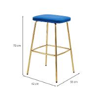 Conjunto com 2 Banquetas Connie Azul Escuro - 3