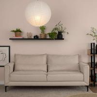 Sofá 3 Lugares Versatti Linho Bege 210 cm