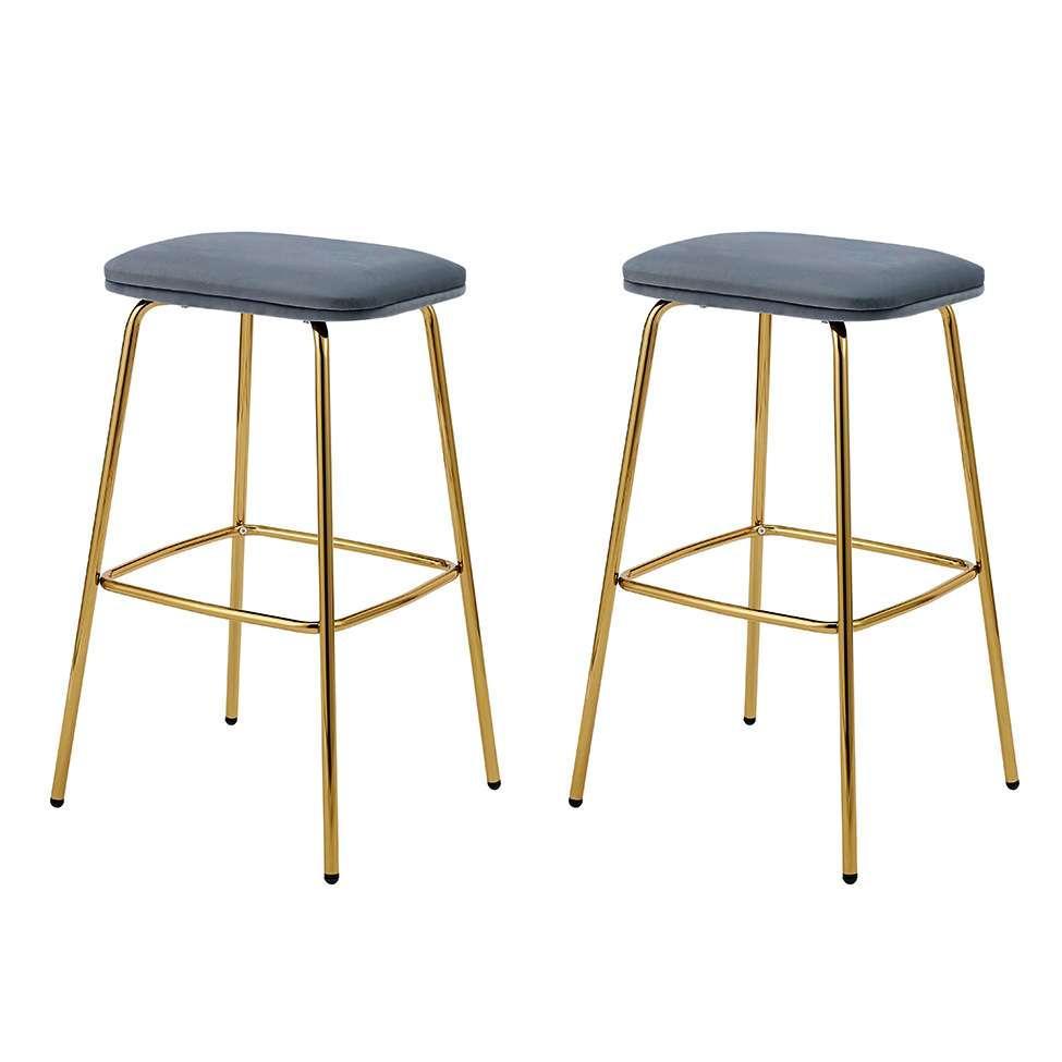 Conjunto com 2 Banquetas Connie Cinza Escuro - 1