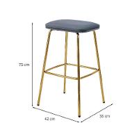 Conjunto com 2 Banquetas Connie Cinza Escuro - 3