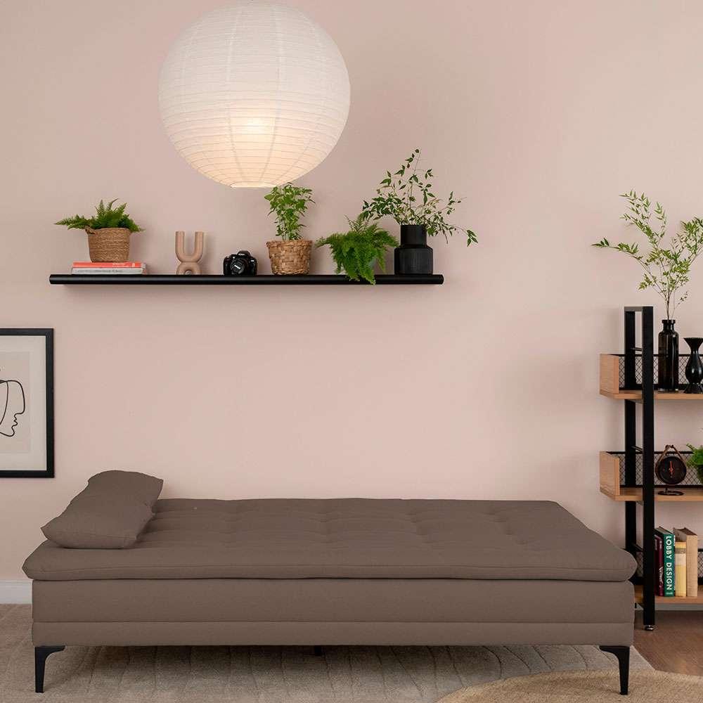 Sofá-Cama Casal 3 Lugares Prince Linho Marrom - 2