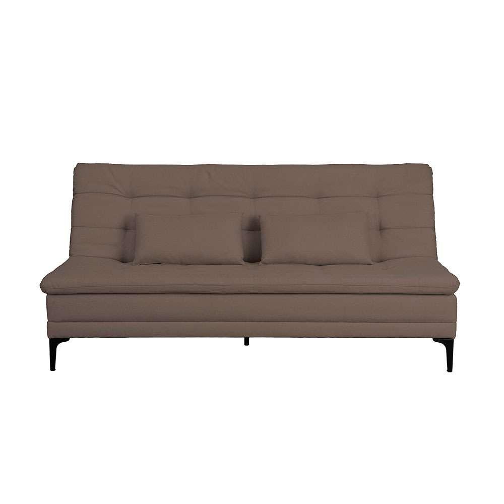Sofá-Cama Casal 3 Lugares Prince Linho Marrom - 5
