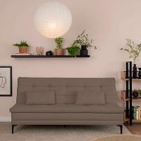 Sofá-Cama Casal 3 Lugares Prince Linho Marrom - 1