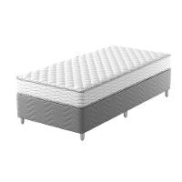 Cama Box com Colchão Solteiro Howie Espuma D28 (17x88x188) Branco e Cinza - 1