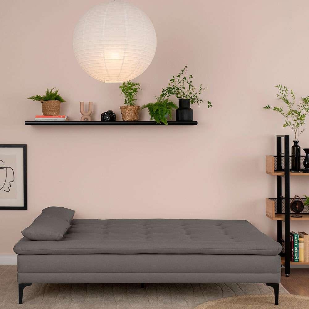 Sofá-Cama Casal 3 Lugares Prince Linho Cinza - 2