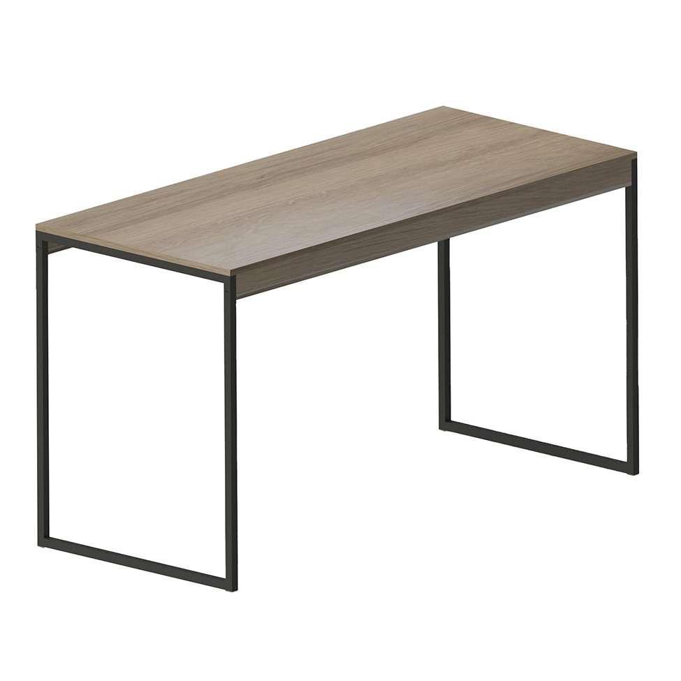 Mesa de Jantar Retangular Industrial com Tampo MDP UrbnFlex Preta e Mel 132 cm - 1