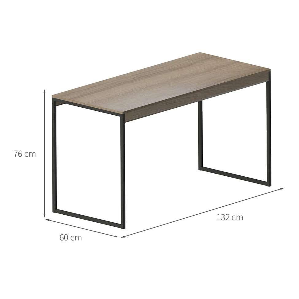 Mesa de Jantar Retangular Industrial com Tampo MDP UrbnFlex Preta e Mel 132 cm - 3