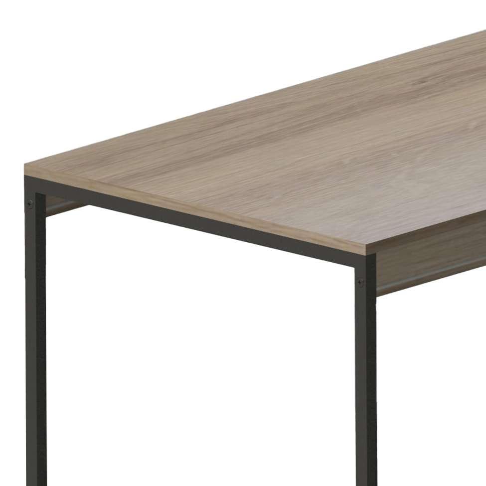 Mesa de Jantar Retangular Industrial com Tampo MDP UrbnFlex Preta e Mel 132 cm - 5