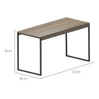 Mesa de Jantar Retangular Industrial com Tampo MDP UrbnFlex Preta e Mel 132 cm - 3