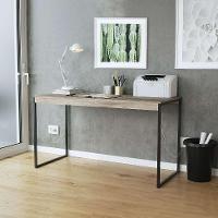 Mesa de Jantar Retangular Industrial com Tampo MDP UrbnFlex Preta e Mel 132 cm