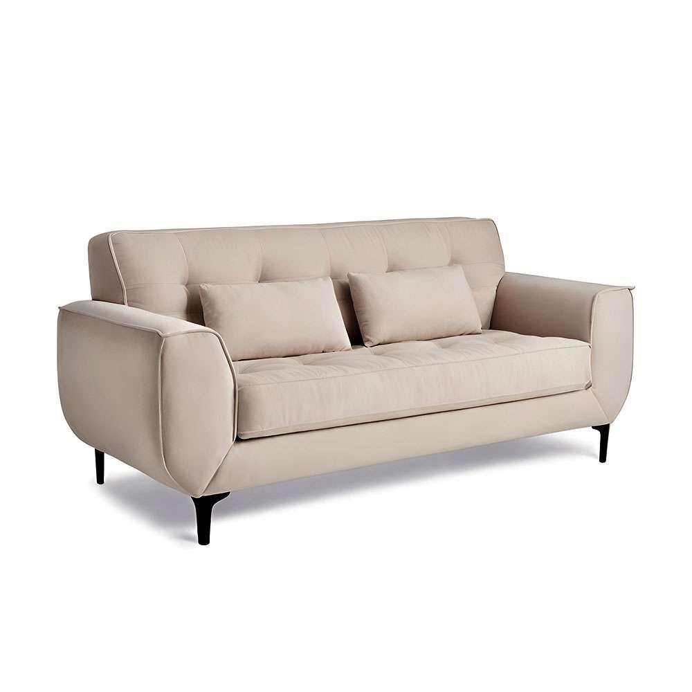 Sofá 3 Lugares Piacenza Suede Bege 202 cm - 2