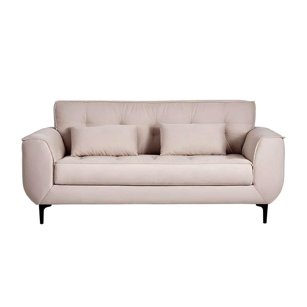 Sofá 3 Lugares Piacenza Suede Bege 202 cm - 4