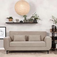 Sofá 3 Lugares Piacenza Suede Bege 202 cm - 1