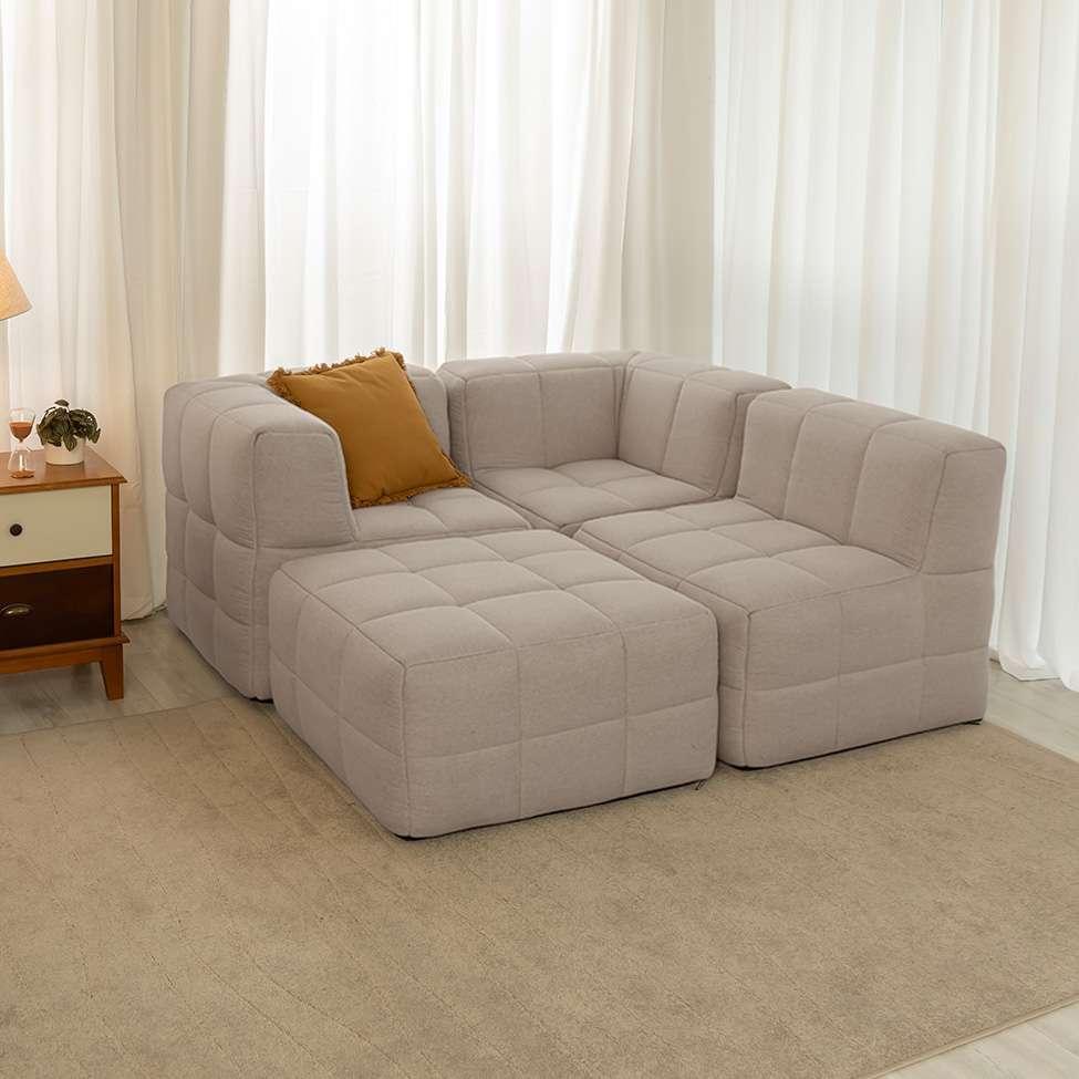 Módulo Puff Sofá Guldi Popup Linho Cru - 9