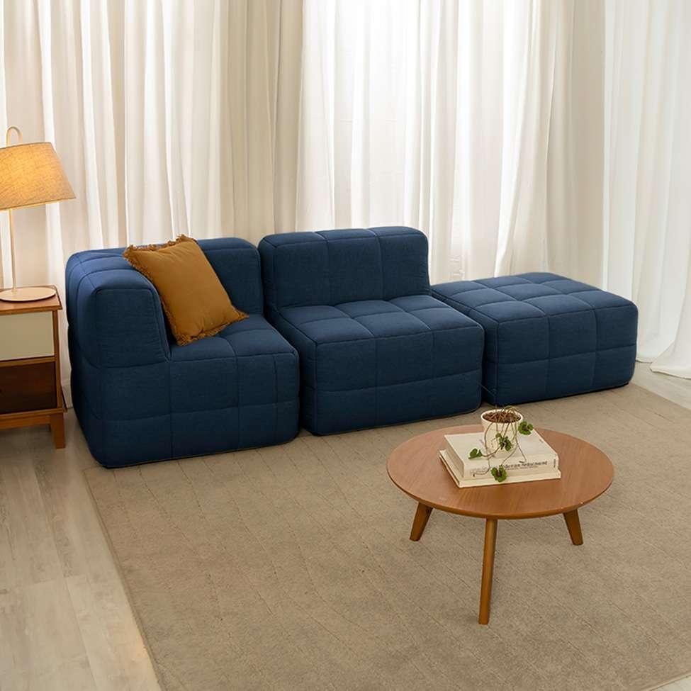 Módulo Puff Sofá Guldi Popup Linho Azul - 7