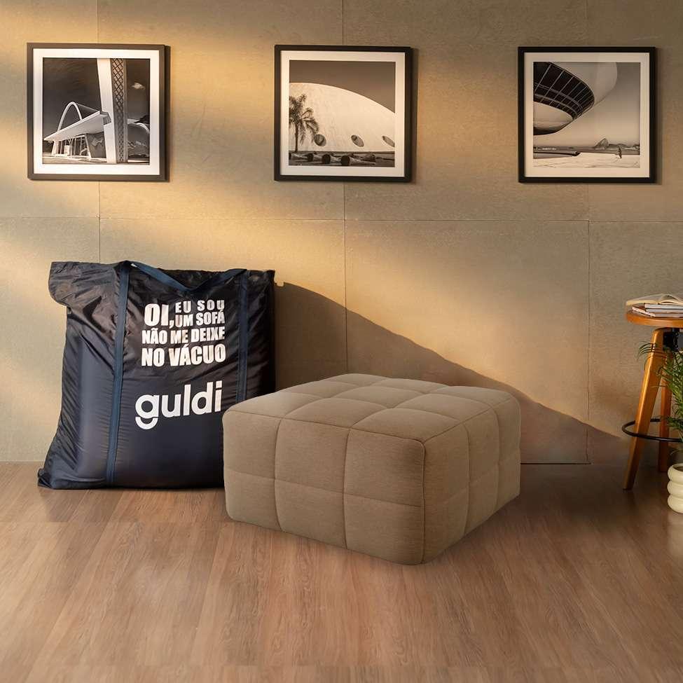 Módulo Puff Sofá Guldi Popup Linho Bege - 1