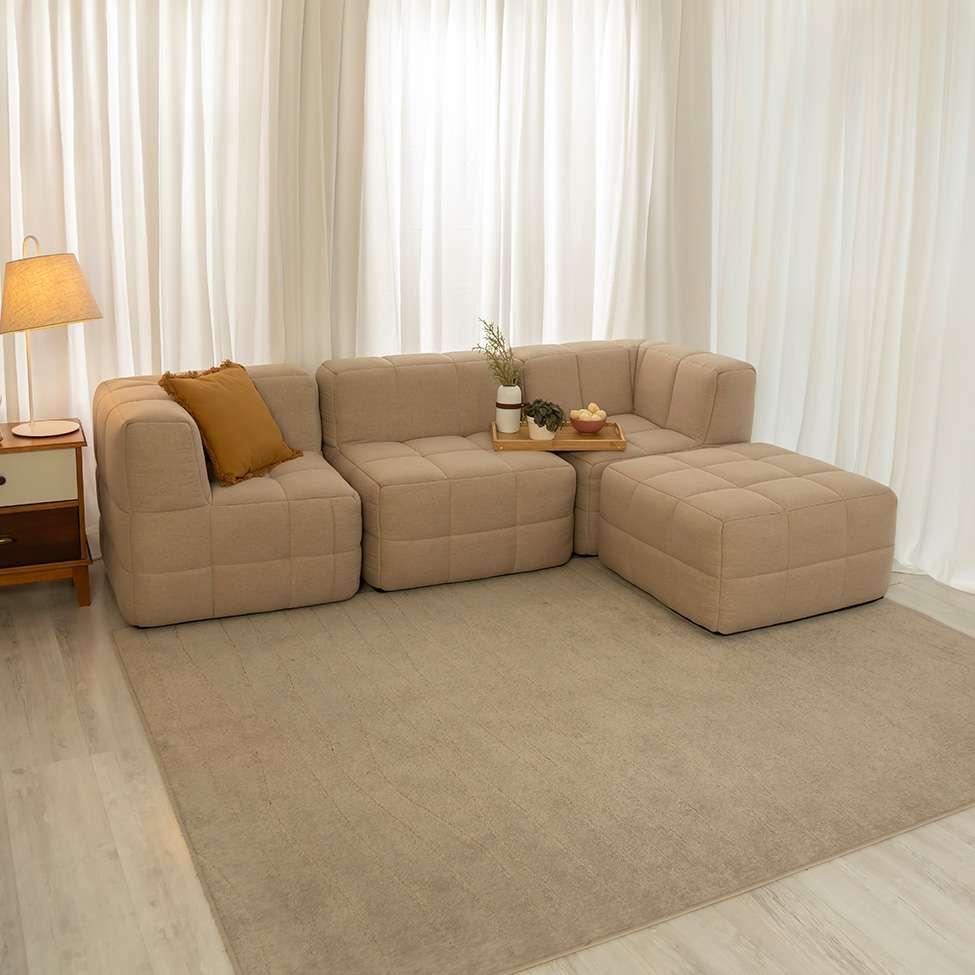 Módulo Puff Sofá Guldi Popup Linho Bege - 10