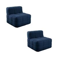 Sofá Guldi Popup com 2 Módulos Centrais Linho Azul