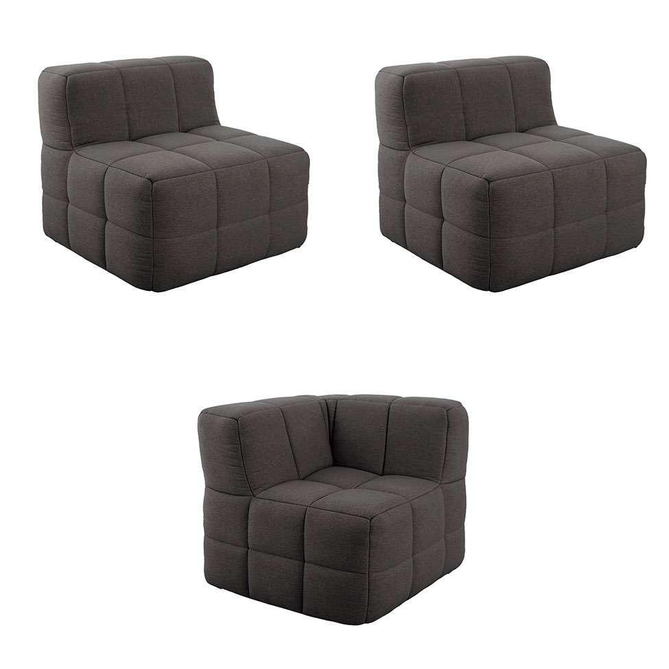 Sofá Guldi Popup com 2 Módulos Centrais e Canto Linho Grafite - 4