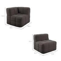 Sofá Guldi Popup com 2 Módulos Centrais e Canto Linho Grafite - 3